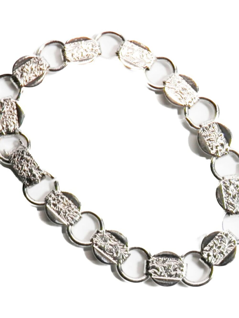 Vtg 1959 Sarah Coventry Link Bracelet Silver Tone Metal 6.5" Long 'Young & Gay'